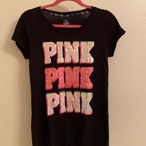 Pink Victoria’s Secret black and pink shirt